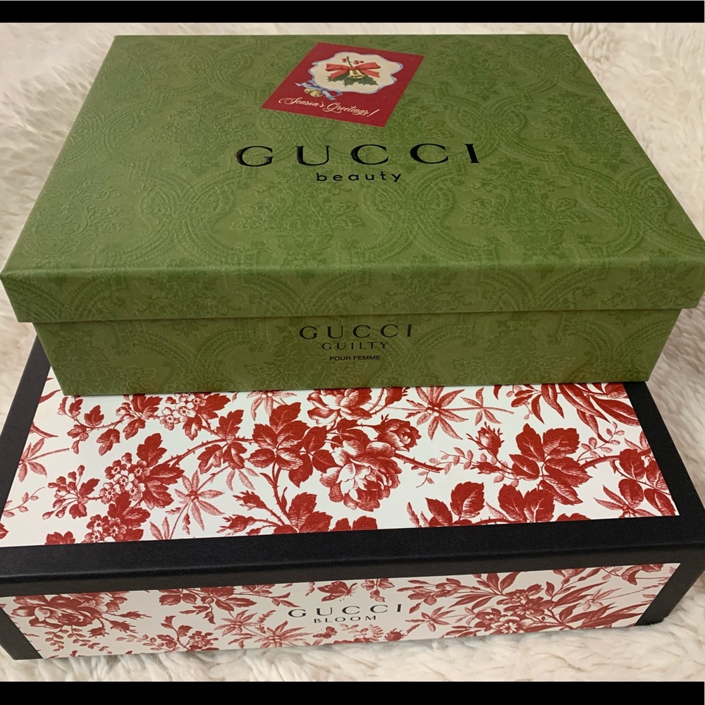 Gucci Bloom perfume box and Gucci guilty box